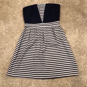 Navy/white striped dress